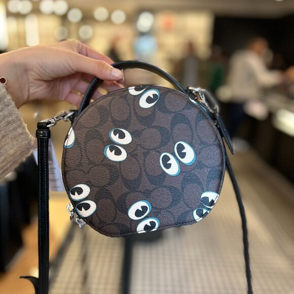 NWT Coach Canteen Crossbody Signature Canvas Halloween Eyes CM766 - Picture 4 of 7